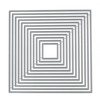 Nest of 12 Square Stitch Patterned Metal Cutting Dies, 13.8