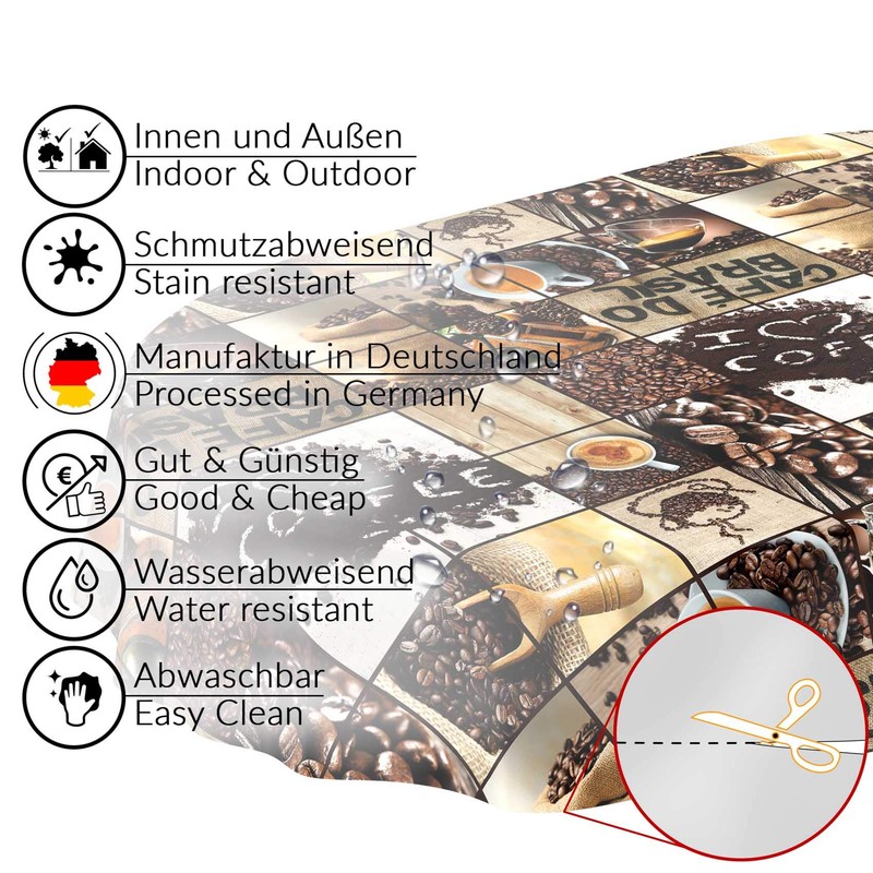 Anro Oilcloth Wax Tablecloth, Washable