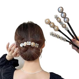 4 Pcs Hair Bun Maker-Shining Flowers Deft Bun Maker Magic Donut Hair Bun Maker French Hairstyle Twist Bun Hair Accessories for Girls Hair