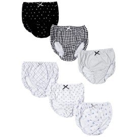 Garow Panties, Set of 6, 100% Cotton, Simple, Monotone, Ribbon Pants, Girls, multicolor