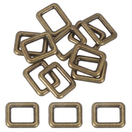 PATIKIL Metal Rectangle Rings Buckle 19mm, 10 Pcs Zinc Alloy Adjuster Sliders Webbing Strap Fasteners for Bag Belt Dog Collar Harness Backpack, Copper