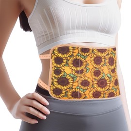 Jasenna Castor Oil Pack Wrap,Reusable Organic Castor Oil Packs for Liver Detox,Insomnia,Constipation and Inflammation,Adjustable Elastic Strap Bamboo Cotton Machine Washable Anti Oil Leak(1-Sunflower)