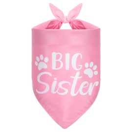 YBEATY Big Sister Dog Bandana Pink Pet Dog Bandana Dogs Scarf Accessories Pet Cat Baby Announcement Colorful Washable Triangle Scarf Funny Dress up Pets Bandanas Accessories for Small Medium Large