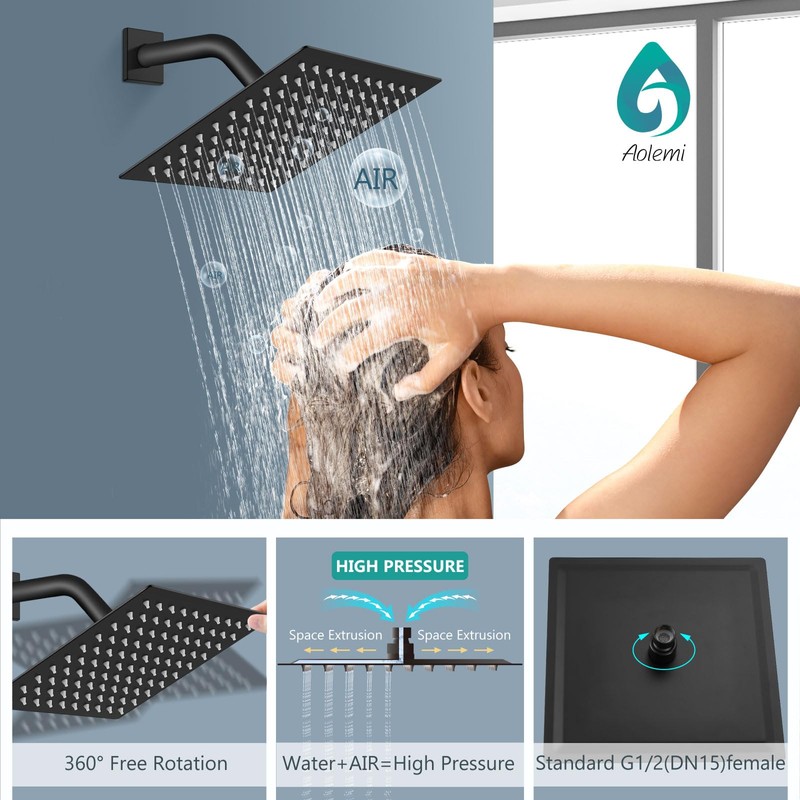 Aolemi Shower Faucet Set, High Pressure Shower System with 2-in-1