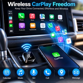 Wireless CarPlay Adapter for iPhone & Android – 23mm Plug-and-Play Design for Fast, Stable In-Car Connection