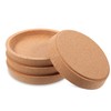 Pack of 4 Cork Coasters, Round, Extra Thick with Raised