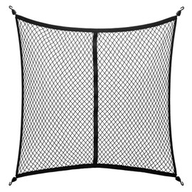 Pindex Highly Elastic Cargo Net, Pickup Truck Bed Cargo Net Mesh Organizer with 4 Hooks for Car Luggage Rear Boot Van Roof Storage,4'x4'stretch to 7'x7'
