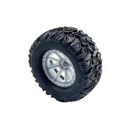 4PCS Toy Car Wheel 55mm Model Car Rubber Tire Wheel with Metal Shaft Axles for RC Car Truck DIY Model Toy Building Project (2.5x55mm)