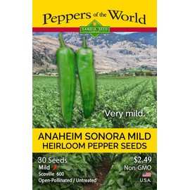 Anaheim Mild Sonora Pepper 30 Seeds - Heirloom - Non-GMO