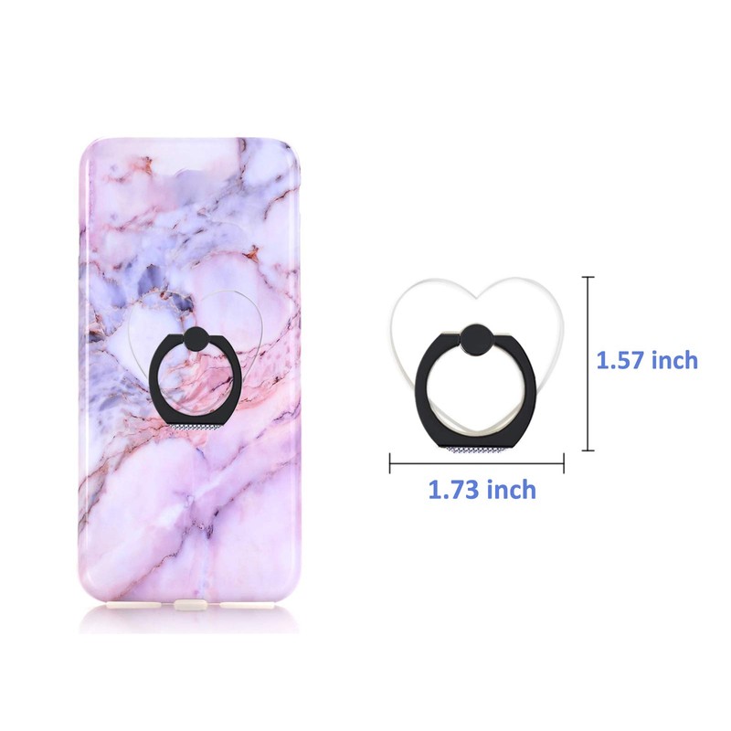 lenoup Transparent Heart Cell Phone Ring Holder Kickstand,Bling Bling Sparkle