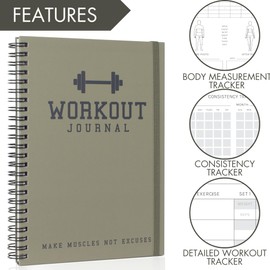 The Ultimate Fitness Journal for Tracking and Crushing Your Gym Goals - Detailed Workout Planner & Log Book For Men and Women - Great Gym Accessories With Calendar, Nutrition & Progress Tracker