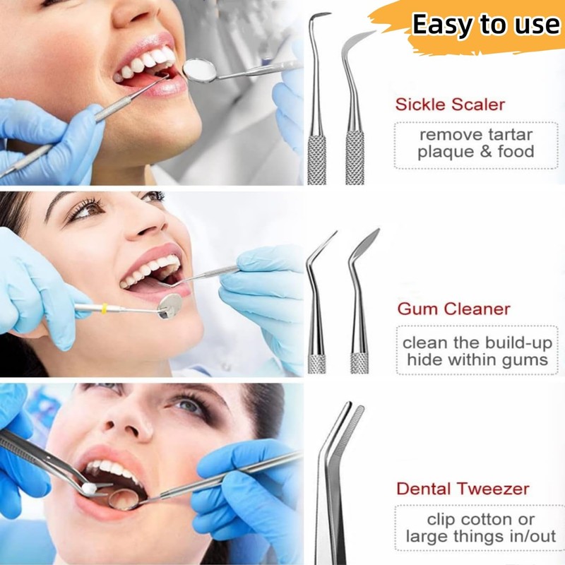 Dental Tools, Professional Teeth Cleaning Tools Dental Hygiene Tools Kit