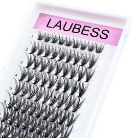 Eyelash Clusters LAUBESS Lash Clusters Individual Lashes Cluster Eyelash Extensions DIY at Home Waterproof Cluster Lashes (20D-D-13)