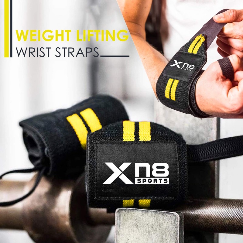XN8 Weight Lifting Wrist Wraps With Thumb Loops Powerlifting Wrist