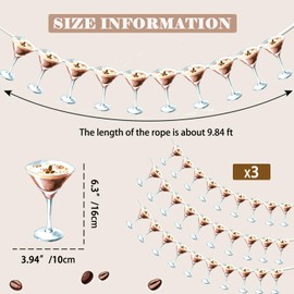 3PCS Espresso Martini Party Banner, Martini Bar Theme Party Decorations Espresso Martini Sign Decor for Martini Birthday Party, a Tini Bit Older Party, Bachelorette Party Supplies