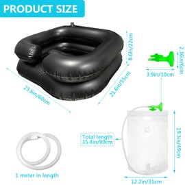 TZEKING Hair Wash Basin for Bedridden People with Shower Head and Water Bag, Shampoo Basin with 1 m Drain Hose, Hair Washing for Bedridden People for Bedridden Pregnant Women Injured Post-Operative