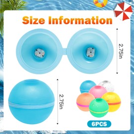 Reusable Magnetic Water Balloons, 12 Pcs, Summer Toy, Outdoor Water Toys for Kids Ages 3+, Self-Sealing Quick Fill, Water Bomb, Beach Toys