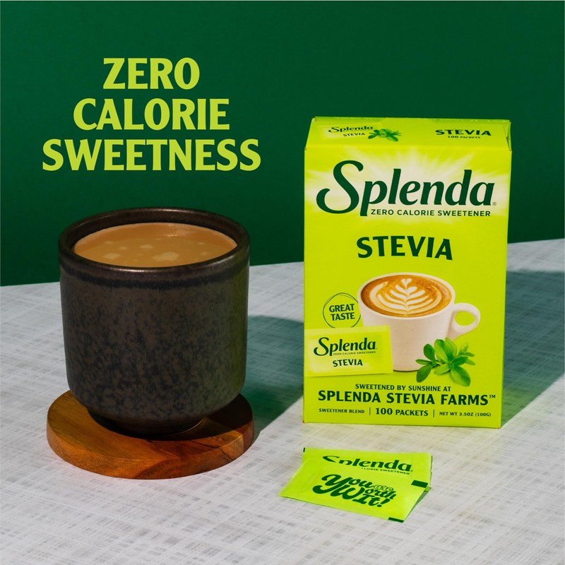 SPLENDA Stevia Zero Calorie Sweetener, Sugar Substitute Packets, 100 Count