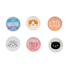 Pearhead Cat Kitchen Magnets, Pet Themed Refrigerator Magnets, Cat Décor