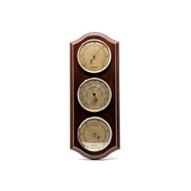 Fischer 9175-22 Weather Station with Thermometer, Barometer, Hygrometer, Real Wood Housing, Made in Germany