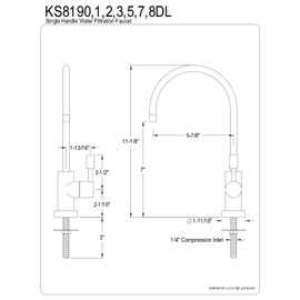 Kingston Brass KS8190DL Concord Water Filtration Faucet, 5-7/8" in Spout Reach, Matte Black