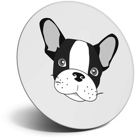 Destination Vinyl ltd Magnet for Refrigerator, Fridge BW - Cute French Bulldog Animals Dog for Office, Cabinet and Whiteboard, Magnetic Stickers, 41053