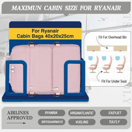 xlodea xlodea for Ryanair Cabin Bags 40x20x25 Underseat Cabin Bag Carry-ons Hand Luggage Bag Travel Backpack Cabin Size for Ryanair Backpack with Charging Port, Trolley Sleeve, Anti Theft Pocket