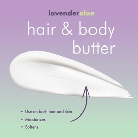 EDEN BodyWorks Manteca De Lavanda Y Aloe Para Cabello Y Cuerpo (16 Oz) - Hidratante Natural - Hidrata, Calma Y Suaviza El Cabello Y La Piel