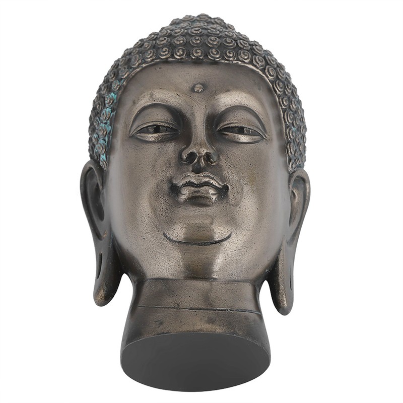Resin Buddha Head Statue Figurine Ornament Buddhist Supplies Home Tabletop