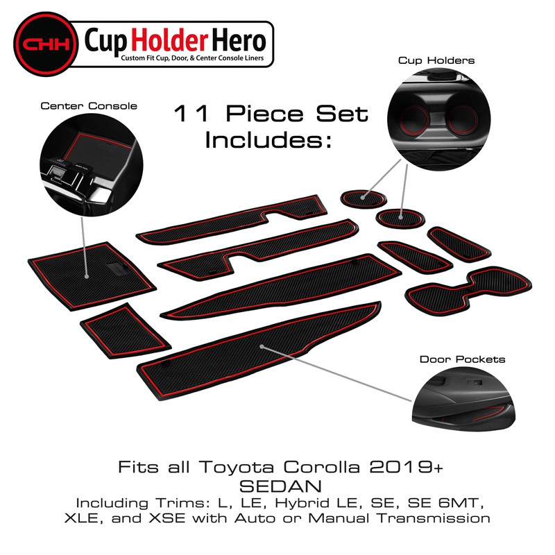 CupHolderHero fits Toyota Corolla Accessories 2020-2024 Premium Custom Interior Non-Slip