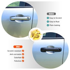 TOYCIDFG Car Door Pull Handle Cover Trim for Toyota Tacoma 2024 2025, Car Exterior Decoration Accessories (Carbon Fiber Pattern)