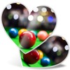 2 x Heart Stickers 7.5 cm - Pool Table Game