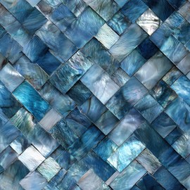 IOHEFY 10PCS 12x12 Inch Peel and Stick Floor Tiles Self Adhesive Vinyl Flooring Tile Blue Pearl Woven Removable Decals Bathroom Kitchen Living Room DIY Home Decoration