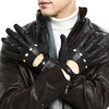 ZLUXURQ Men's Luxury 100% Sheepskin Driving Gloves Soft High Quality
