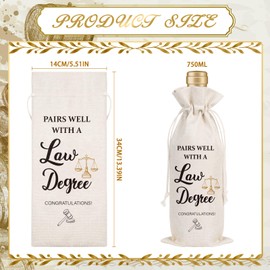Wxiben Law School Graduation Gifts - Law Degree Gift Wine Bag Lawyer Gifts for Women Men Bar Exam Gift Pairs Well A With Law Degree Wine Bottle Bag Laws School Gift for Her Him Laws Student Judges
