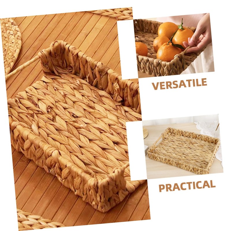 KOMBIUDA 1Set Woven Storage Baskets Decorative Straw Baskets for Organizing
