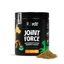 B Life Pets Joint Force para Perros y Gatos | 370g Sabor Res | con MSM, Colágeno Hidrolizado y Omega 3 (EPA y DHA).
