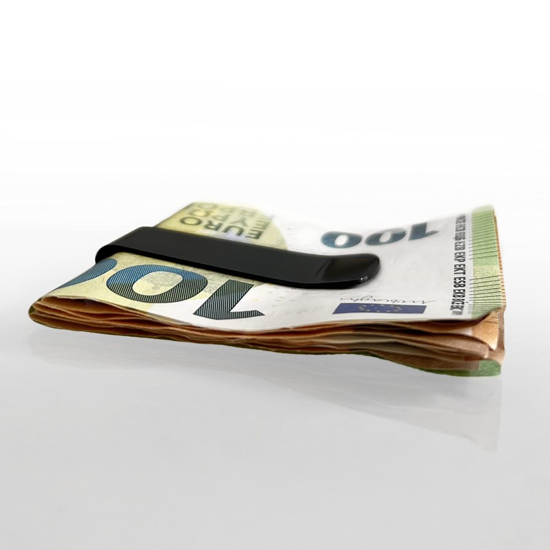 DonDon Men's Money Clip Stainless Steel Black