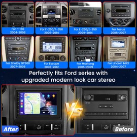 4G 64G for Ford F150/F250/F350 2004-2014 Car Stereo, Android 13 Bluetooth Radio for Ford Fusion Focus Escape with Wireless CarPlay, Android Auto, GPS Navi, 5G WiFi, AHD Rear Camera, SWC, FM Radio