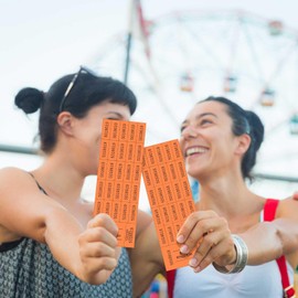 Kosiz 504 Sheets 25 Bid Raffle Ticket with Different Numbers Per Sheet Chinese Auction Tickets for Events Church Basket Auction Silent (Orange)