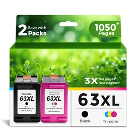 Ankink 63XL Ink Cartridges Replacement for HP 63 XL (Black Color Combo Pack) Fit for HP63 3830 4650 4652 4655 5200 5252 5255 5258 4520 4512 1112 2132 3630 3632 3631 2130 4510 4654 Printers BK Tricolor
