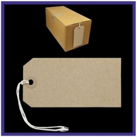 Stationery Geeks Luggage Tag, 50 Strung Reinforced Tags 120x60mm Buff, 100% Recycled Material, Oval, Office Supplies