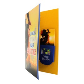 Birthday Card Man Woman with Motorcycle - Folding Card with Confetti Pull Effect - Congratulations Card Adventure for Men, Women, Teenagers, Motorcyclists - with Envelope - Avan Confetti