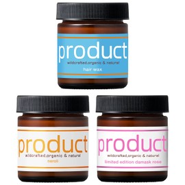 The product Hair Wax, Set of 3 Types, 1.5 oz (42 g), Hair Balm, Organic