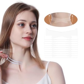Parches para Arrugas en El Cuello, 20 Tiras Adhesivas para El Cuello, Cinta Reafirmante para El Cuello, Dispositivo para Mejorar Las Líneas de Expresión, Arrugas Y Flacidez de La Piel Del Cu