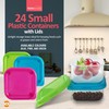 SOL 24pk Small Plastic Containers with Lids 80ml Stackable Small