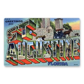 Squiddy Greetings from St. Augustine Florida - Vinyl Sticker Decal for Phone, Laptop, Water Bottle (4" Wide)