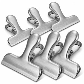 6 Piezas Clips para Bolsas de Alimentos de Acero Inoxidable, 28mm Clips de Bolsa de Tamaño Estándar Idéntico,Sella Bien, Adecuado para Almacenamiento de Alimentos, Aperitivos,Ideal para Hogar