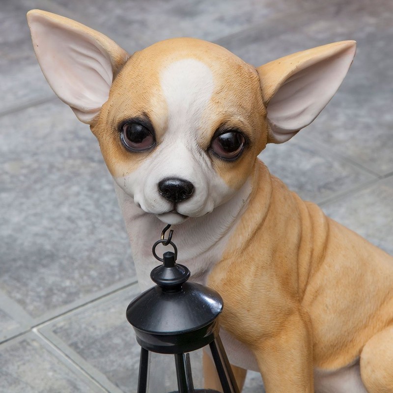 Bits and Pieces - Dog Solar Lantern Statue - Solar