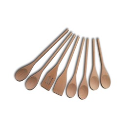 Vokowin Wooden Spoon Utensil Set Cooking Spoons and Spatulas, Durable Eco-Friendly 8pcs Kitchen Tools Perfect for Nonstick Pan and Cookware Housewarming Gifts Wooden Utensils for Everyday Use (K417-8)